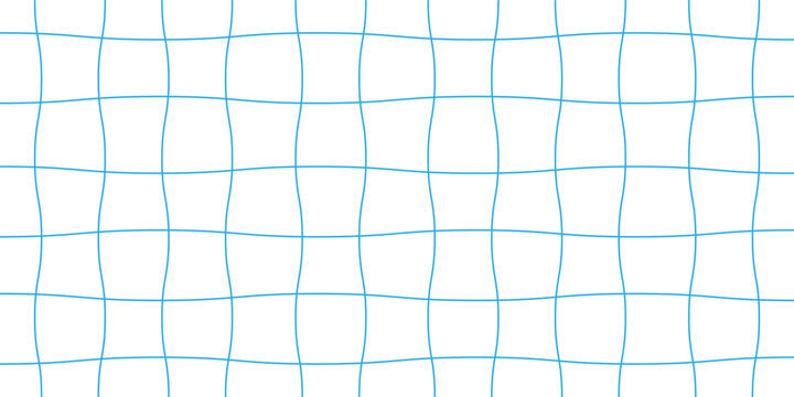 Abstract blue wavy grid pattern on white background with hand drawn geometric lines and subtle distortion. Minimal seamless style for modern design projects. Clean vector inspired texture backdrop.