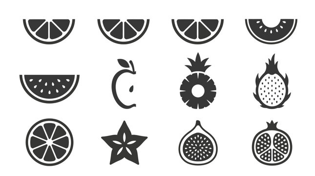   orange slice silhouette  lemon slice silhouette  lime slice silhouette  kiwi slice silhouette  watermelon slice silhouette  apple slice silhouette  pineapple slice silhouette  dragon fruit slice 