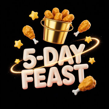 bespoke puffy 5 day feast fried chicken, high fidelity cgi asset for global food promo