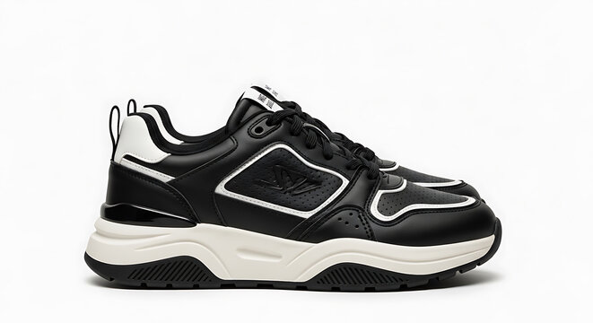 Black and white nike air max 270 sneakers, side view