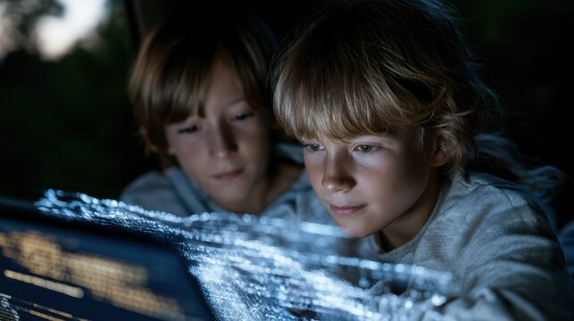 coding in camper van, premium, detailed childrens coding program in a camper van with ai assistant, holographic code visualization, digital nomad lifestyle, and cinematic lighting