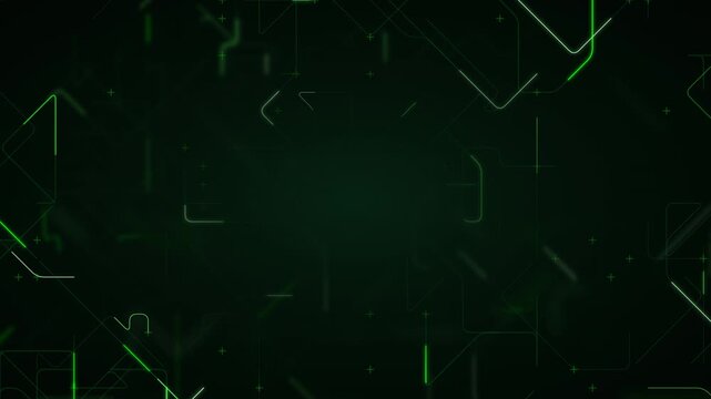 Dark Mode Cyber Security Neon Green Tech Lines Background