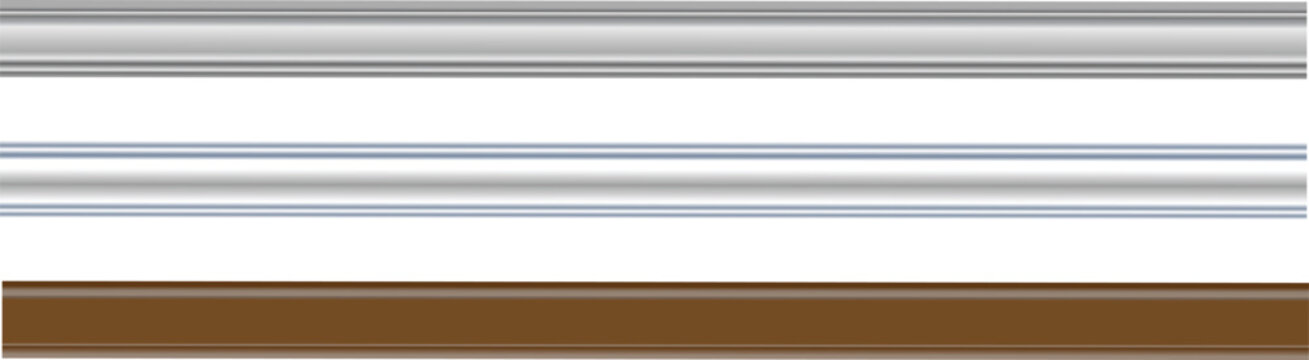 Luxury Wooden Baseboard and Crown Molding Profile Collection Isolated on Transparent Background, Classic Interior Wall Trim and Decorative Architectural Border