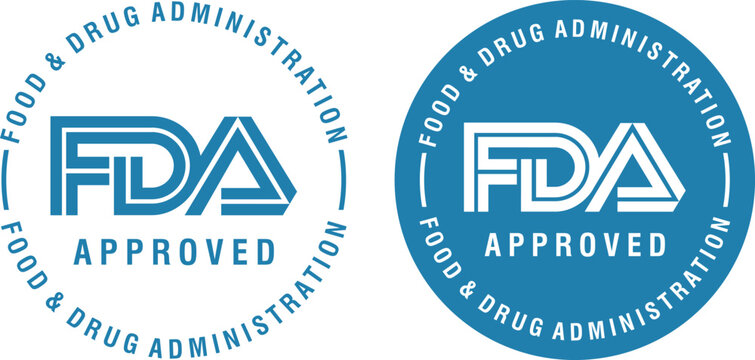 FDA Approved Badge Vector Set for Medical Healthcare and Product Certification