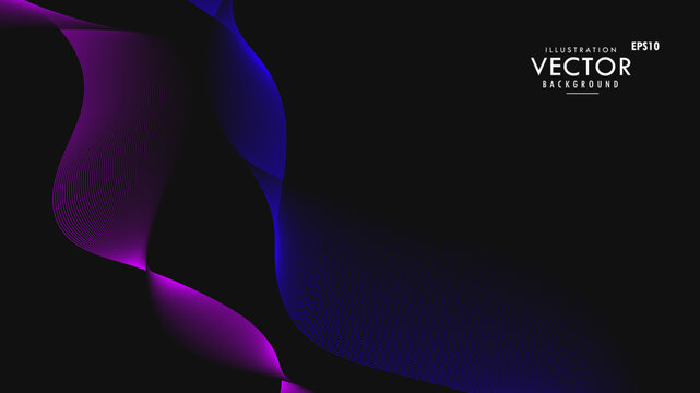 Blue and purple split wave design with vertical flow on black background.