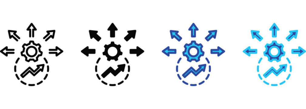 Affiliate Model banner web icon line outline color vector illustration
