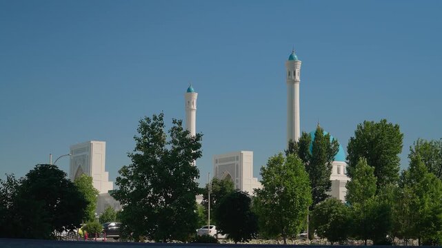 Big white mosque in the Tashkent.