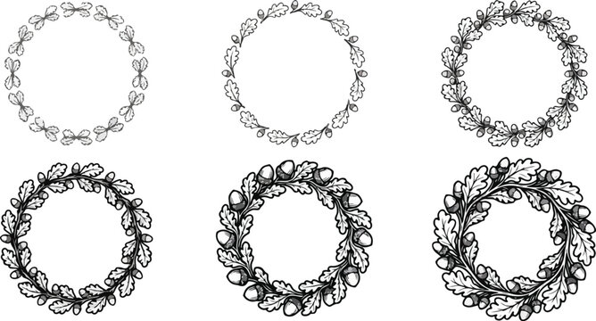 Set of round nautical rope frames in various thicknesses, ideal for creating borders and decorative elements. Collection includes braided rope circles and editable rope brushes.