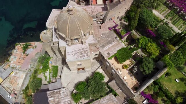 Stunning aerial view of Aragonese Castle rising above
