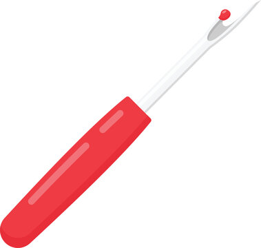 Seam Ripper Flat Illustration. Sewing Tool Design Element Isolated on White Background