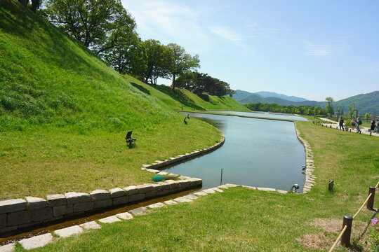 The moat of the ancient Gyeongju fortress site