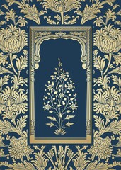 wedding card design, paisley floral pattern , India  © SIRIUS*