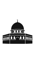 Obraz premium Mosque Silhouette Icon - Islamic Architecture Symbol
