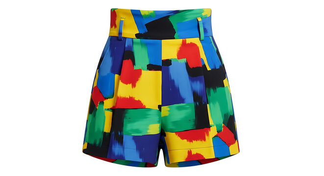 Colorful patchwork quilt skirt with geometric pattern