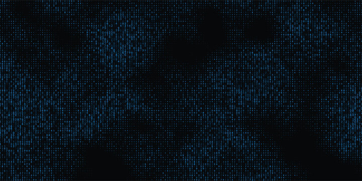 Blue Binary Data Texture on Dark Technology Background vector design