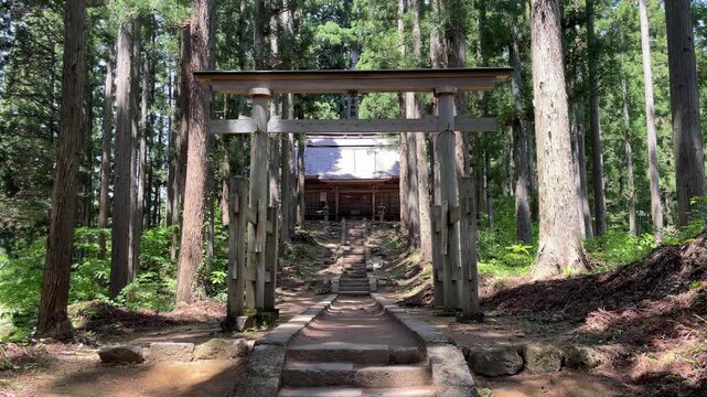 村の鎮守さま、鎮守の森、大内宿、高倉神社