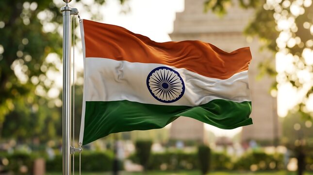 India independence day august 15 national flag waving