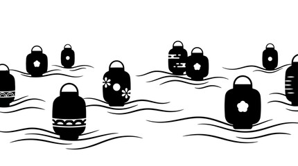Black and white illustration of buoys. © Afi