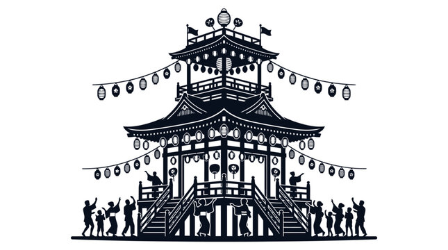 Asian Style Pagoda Tower Architecture.
