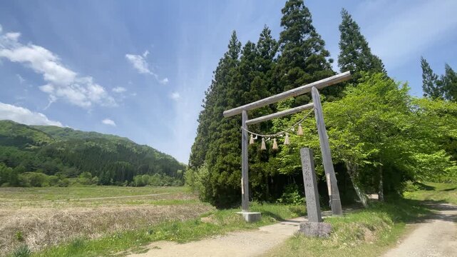村の鎮守さま、鎮守の森、大内宿、高倉神社