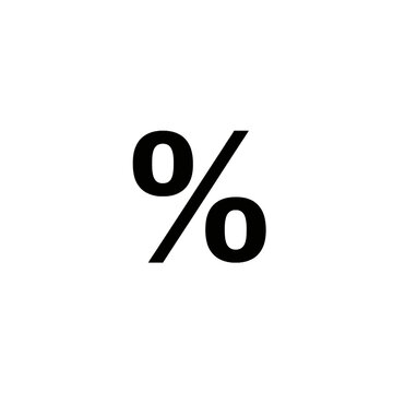 Black percentage sign icon for business and finance