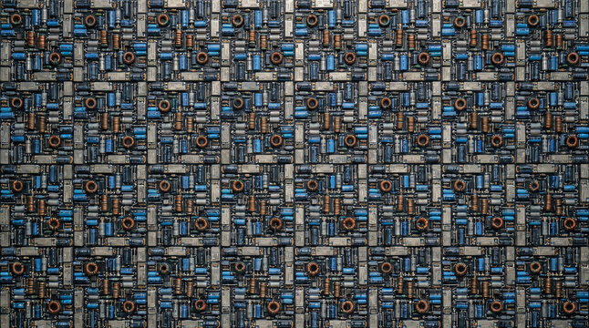 Desoldered electronic components capacitors and resistors full frame texture