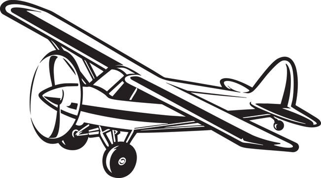 vector illustration of airplane, old plane design.