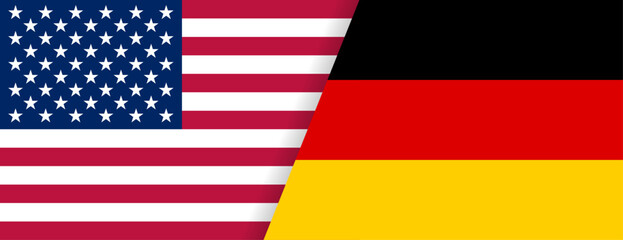 Fototapeta premium アメリカとドイツの国旗コンビネーションデザイン 国際交流イラスト素材 USA and Germany Flag Combination International Illustration Design 