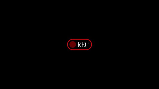 Animation of recording button on transparent background, Bk simple recording icon animation on alpha channel.