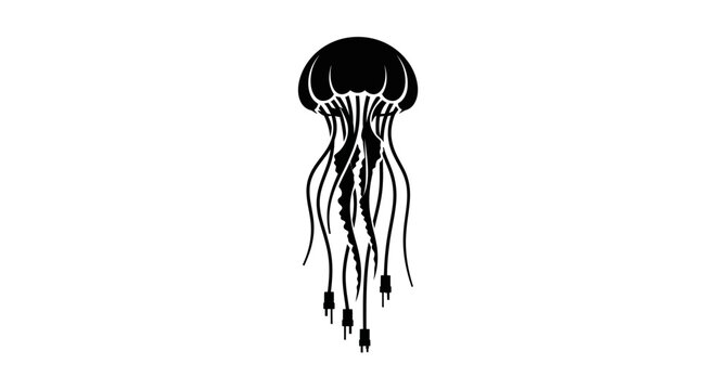 Jellyfish Silhouette with USB Plugs