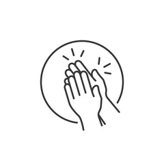 Obraz premium Applause hand gesture logo icon symbolizing appreciation, approval, and celebration, perfect for communication design, branding visuals, and expressive gesture projects.