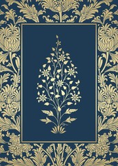 wedding card design, paisley floral pattern , India  © SIRIUS*