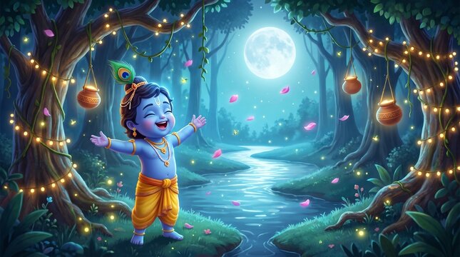 Sri Krishna Janmashtami 2026, Jai Sri Krishna, Illustration of Sri Krishna