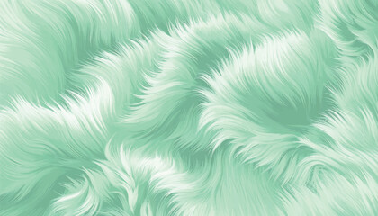 Luxury mint green fur vector background. Elegant sage fluffy texture with soft wavy hair and realistic shading. Warm pastel fleece pattern for cozy chic designs, fashion textiles, and cute backdrops. © Bediha Duru Öksüz