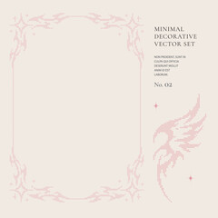 Minimal Y2K Butterfly Vector Posters with Ornamental Pixel Frames and Stars. Trendy Fashion Layout Templates for Branding, Packaging and Editorial Design. © Zenina-Lembrik