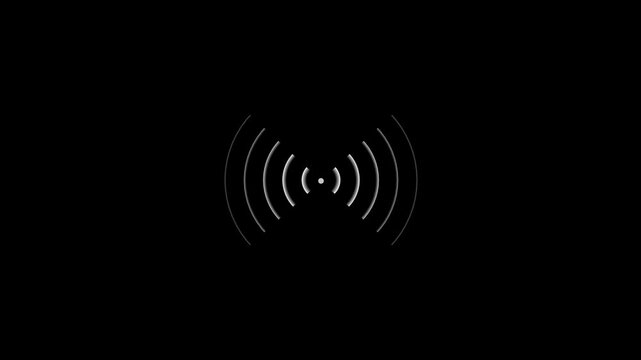 Technology radio waves icon animation background. Audio sound spectrum icon background.