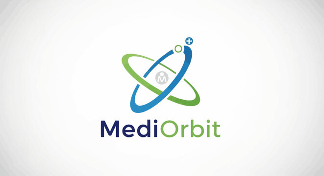 MediOrbit logo with green and blue design.