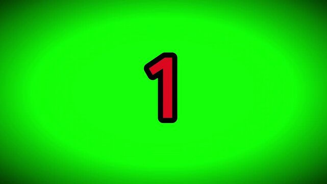 Halloween Green Screen Countdown 5 to 1 with Red Font and Spooky Vignette Frame