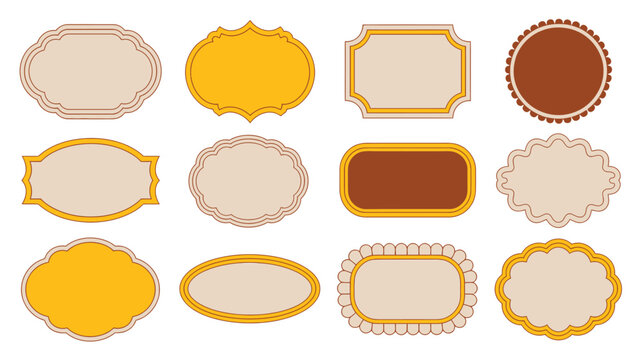 ornamental frames vector illustration decorative borders labels design elements pattern graphic resource clipart icon embellishment template border frame ornate vintage retro