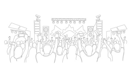 Fototapeta premium Concert Crowd Cheering at Stage