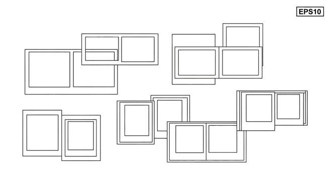 Abstract Geometric Composition of Overlapping Rectangles and Squares