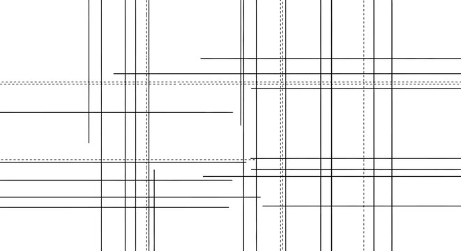 Abstract Geometric Pattern with Thin Lines and Dotted Halftones on White
