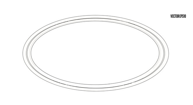 Abstract Oval Shape Outline Vector Graphic