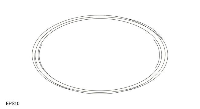 Abstract Oval Shape, Minimalist Design, Geometric Element, White Background