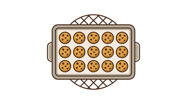 Freshly Baked Chocolate Chip Cookies Cooling on Rack