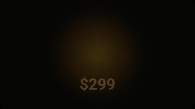 Original Price $299 Text Animation with Golden Particles on Dark Background