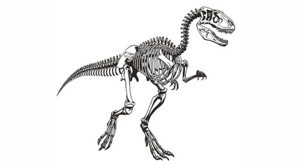 Fototapeta premium Tyrannosaurus Rex Dinosaur Skeleton Line Drawing
