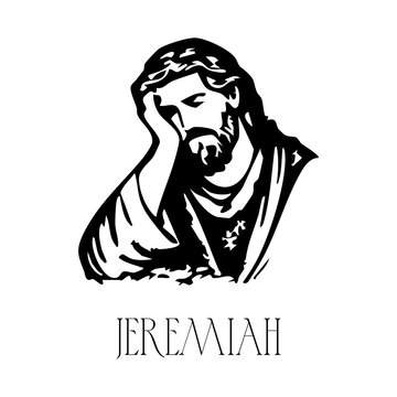 Jeremiah Biblical Prophet Illustration, Hand Drawn Old Testament Character Portrait