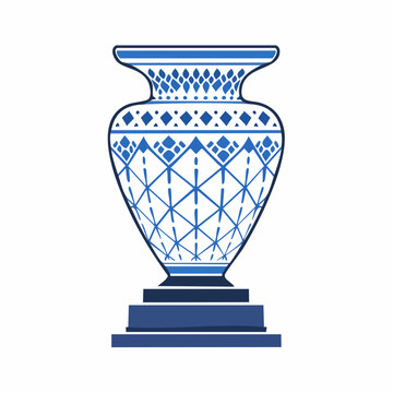 Blue and White Porcelain Vase Illustration