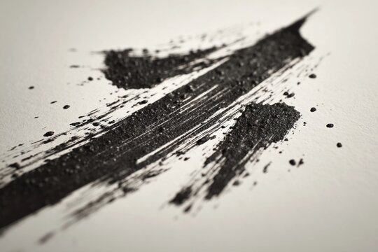 Dynamic Minimalist Sumi-e Slash Stroke on Washi Paper Texture